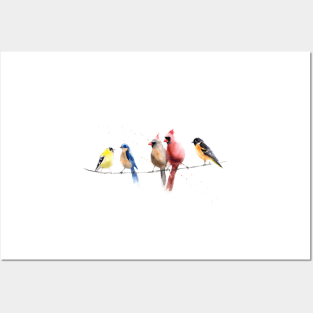 Birds on a wire Posters and Art